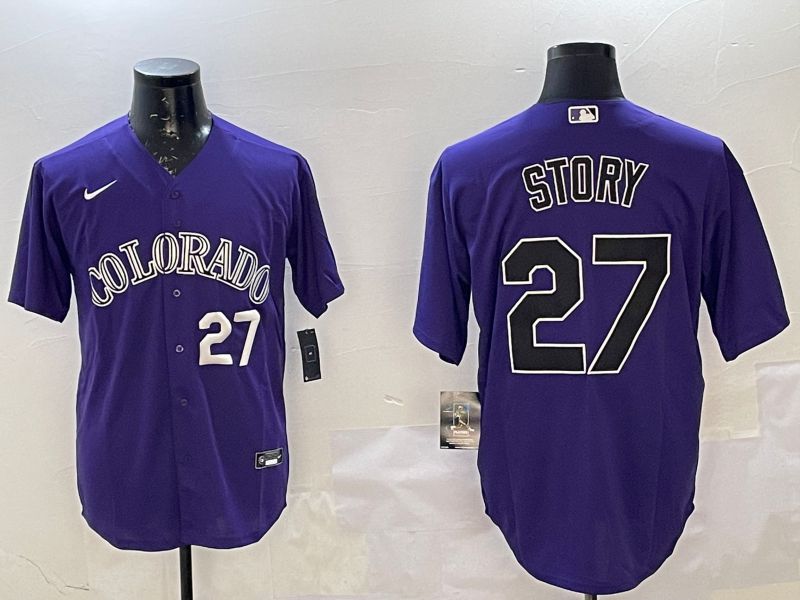 Men Colorado Rockies #27 Story Purple Game 2025 Nike MLB Jersey style 2